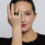 PERLA RING / BLACK-GREEN